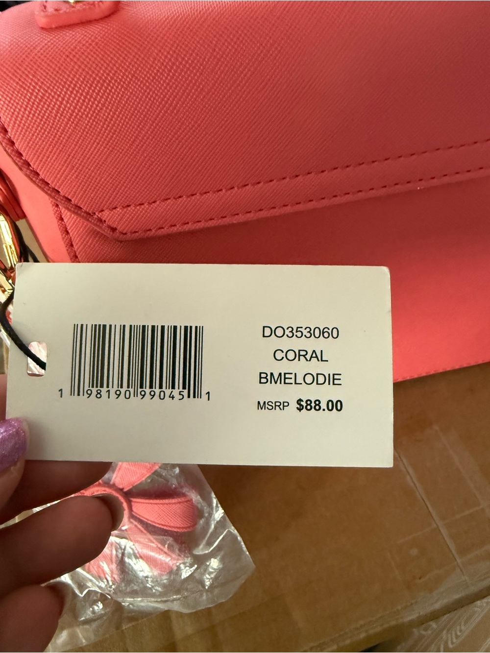 Steve Madden Coral Pink Top-Handle Satchel with Gold Hardware - Picture 5 of 8